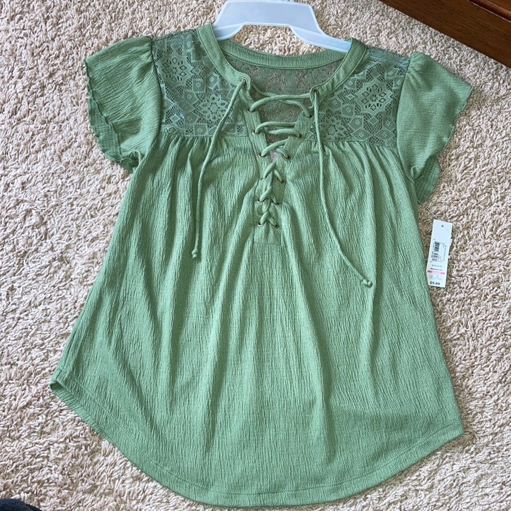 No Boundaries Olive Green Blouse